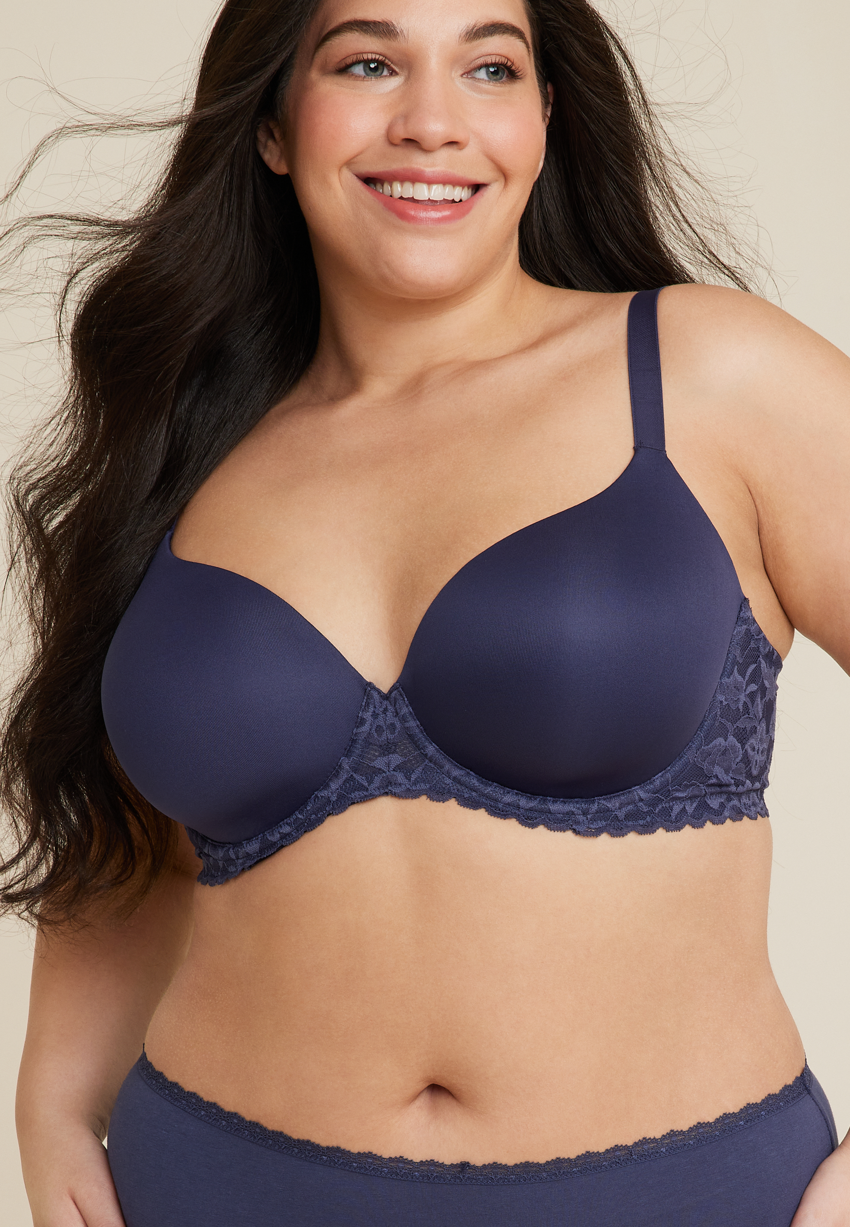SmoothBliss Demi Lace Trim Underwire Bra