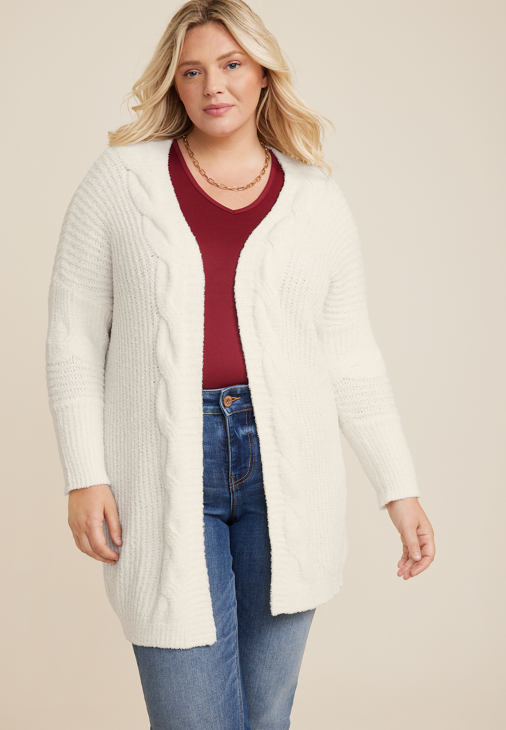 Plus Teddy Sherpa Cardigan