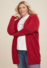 Plus Size Teddy Sherpa Cardigan, C4744, small