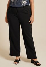 Plus Size Idealist High Rise Wide Leg Dress Pant, BLACK, small