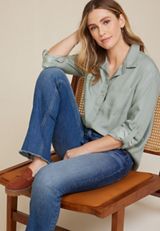 Utility Relaxed Button Up Shirt, C2527, small