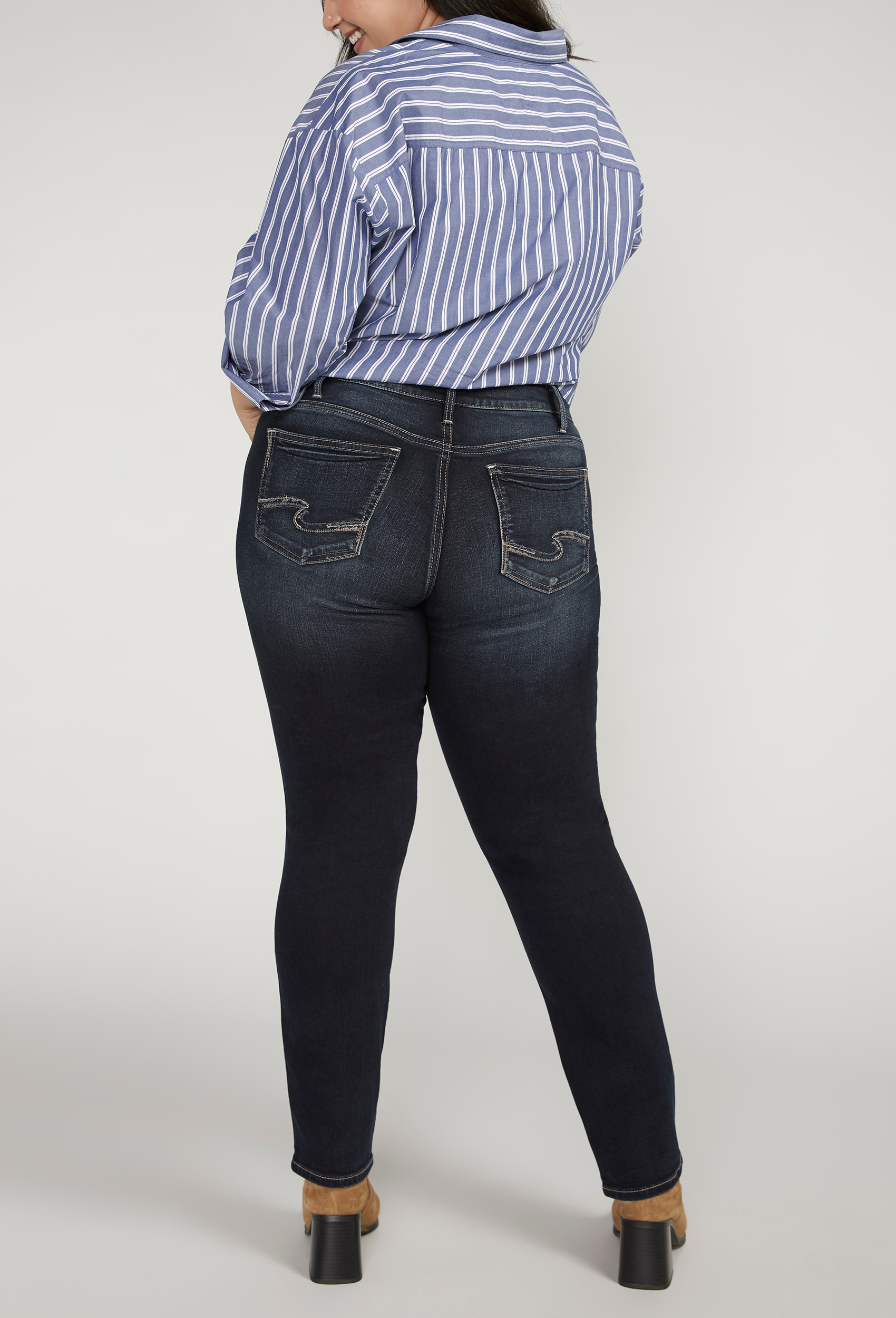 Plus Size Silver Jeans Co.&reg; Suki Curvy Mid Rise Straight Jean, C258, large