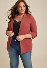 Plus Size Ever Go One Button Blazer, C5584, small
