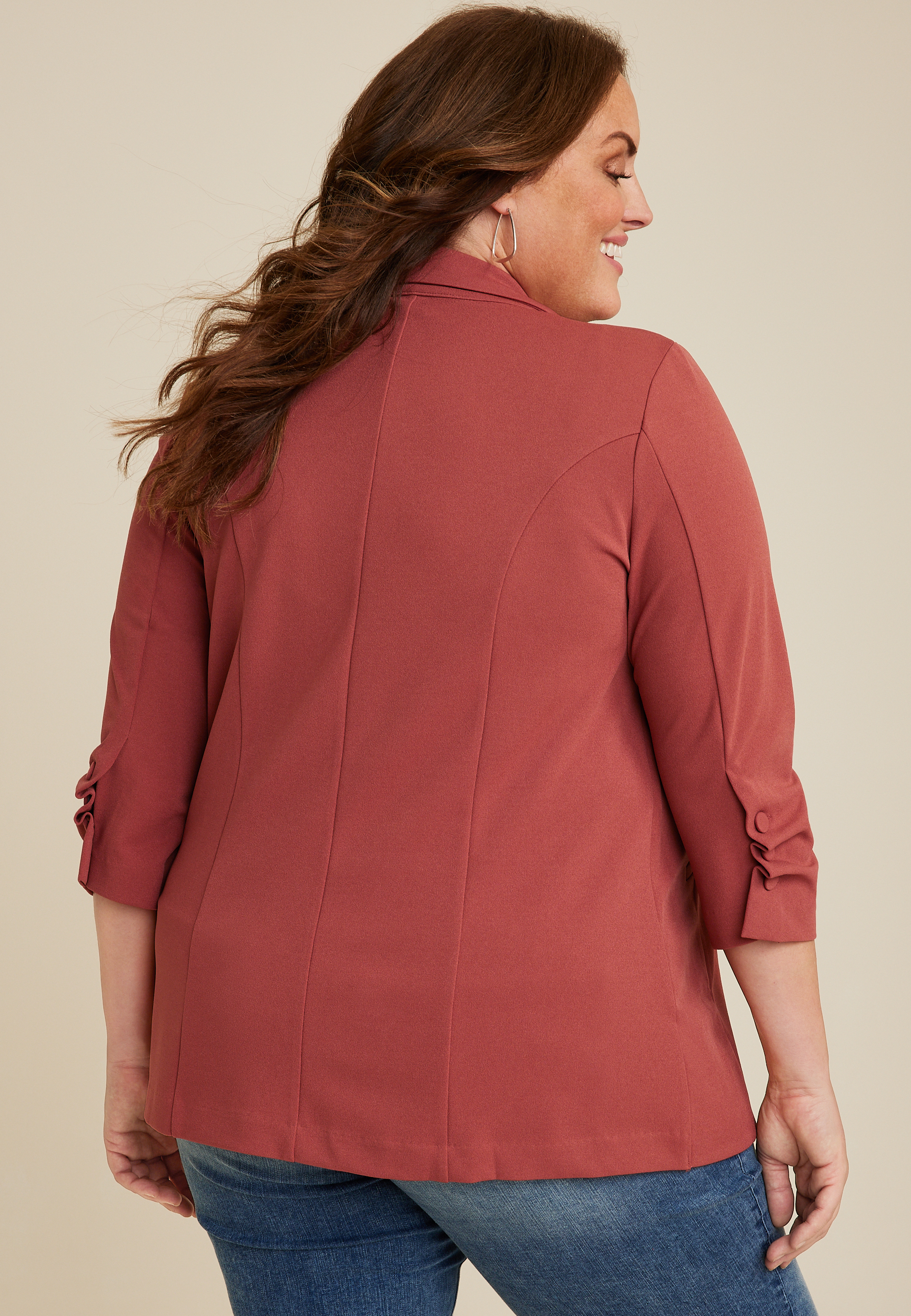 Plus Size Ever Go One Button Blazer, C5584, large