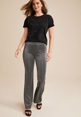 Sparkle Knit High Rise Flare Pant, C106, small