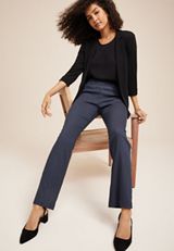 Bengaline Textured Mid Rise Bootcut Pant, , small