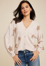 Tinsel Star Button Down Cardigan, C1008, small