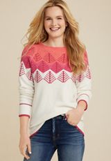 Fair Isle Tree Sweater, C3986, small