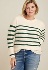 Plus Size Summit Striped Sweater, C8779, small