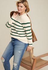 Plus Size Summit Striped Sweater, C8779, small