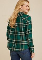 Cabin Plaid Button Up Shirt, C3409, small