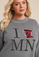 Plus Size Willowsoft State Sweatshirt, MINNESOTA, small