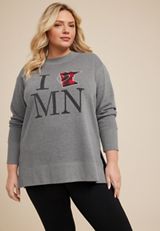 Plus Size Willowsoft State Sweatshirt, MINNESOTA, small