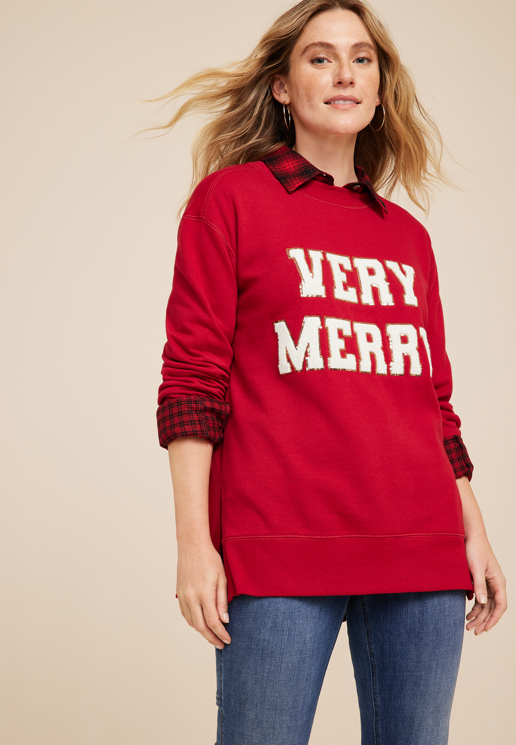 Willowsoft Very Merry  Sweatshirt, C4744, large