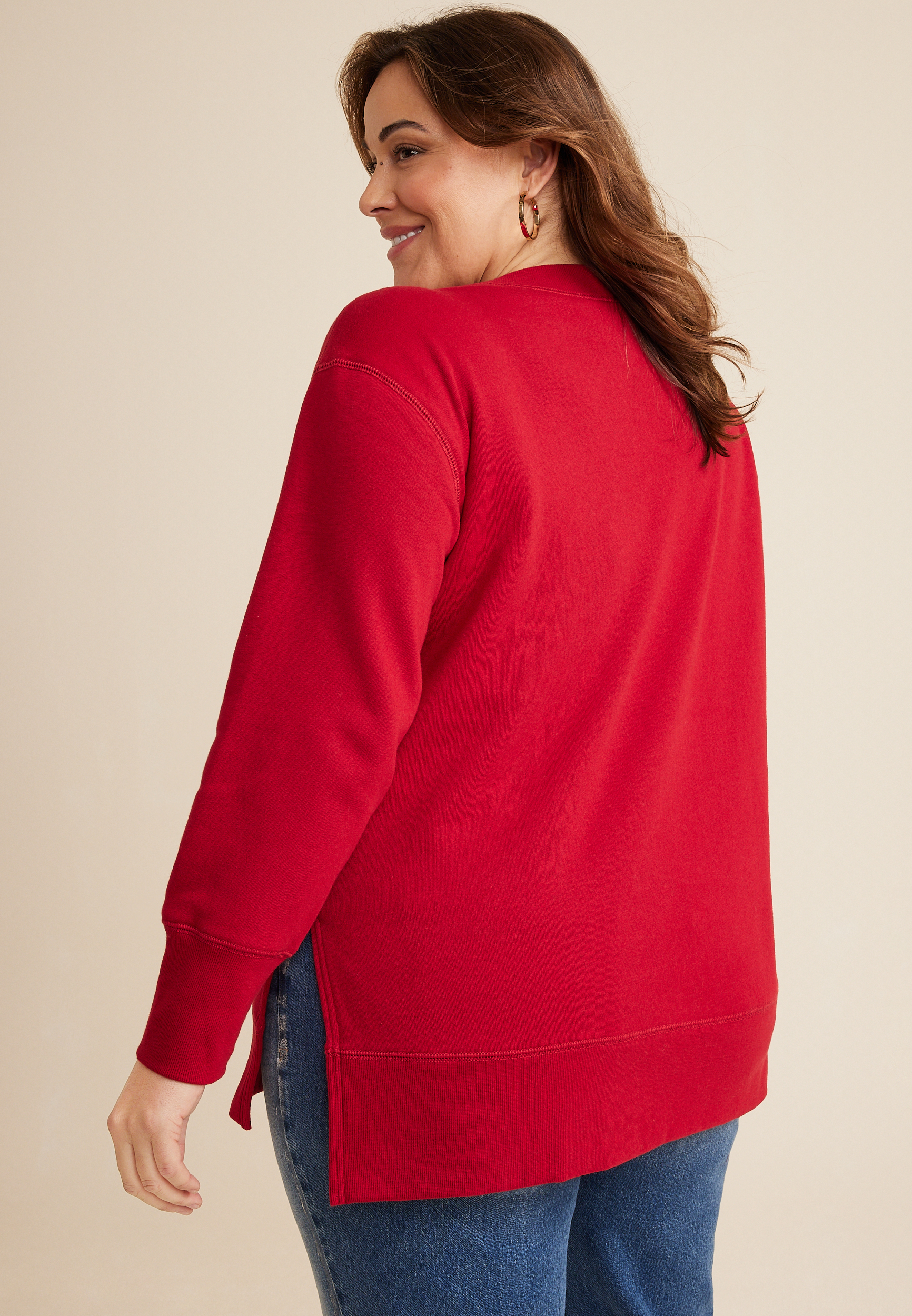 Plus Size Willowsoft Very Merry  Sweatshirt, C4744, large