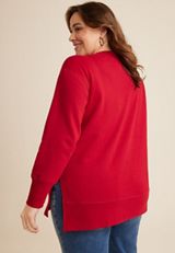 Plus Size Willowsoft Very Merry  Sweatshirt, C4744, small