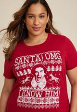 Plus Size Elf Graphic Tee, REBEL RED, small