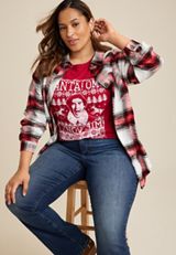 Plus Size Elf Graphic Tee, REBEL RED, small