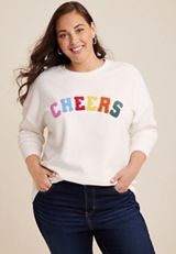 Plus Size Cheers Sweatshirt, C4673, small