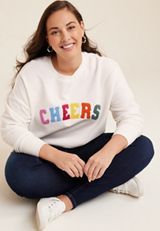 Plus Size Cheers Sweatshirt, C4673, small