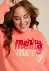 Plus Size Merry Sweatshirt, C9334, small
