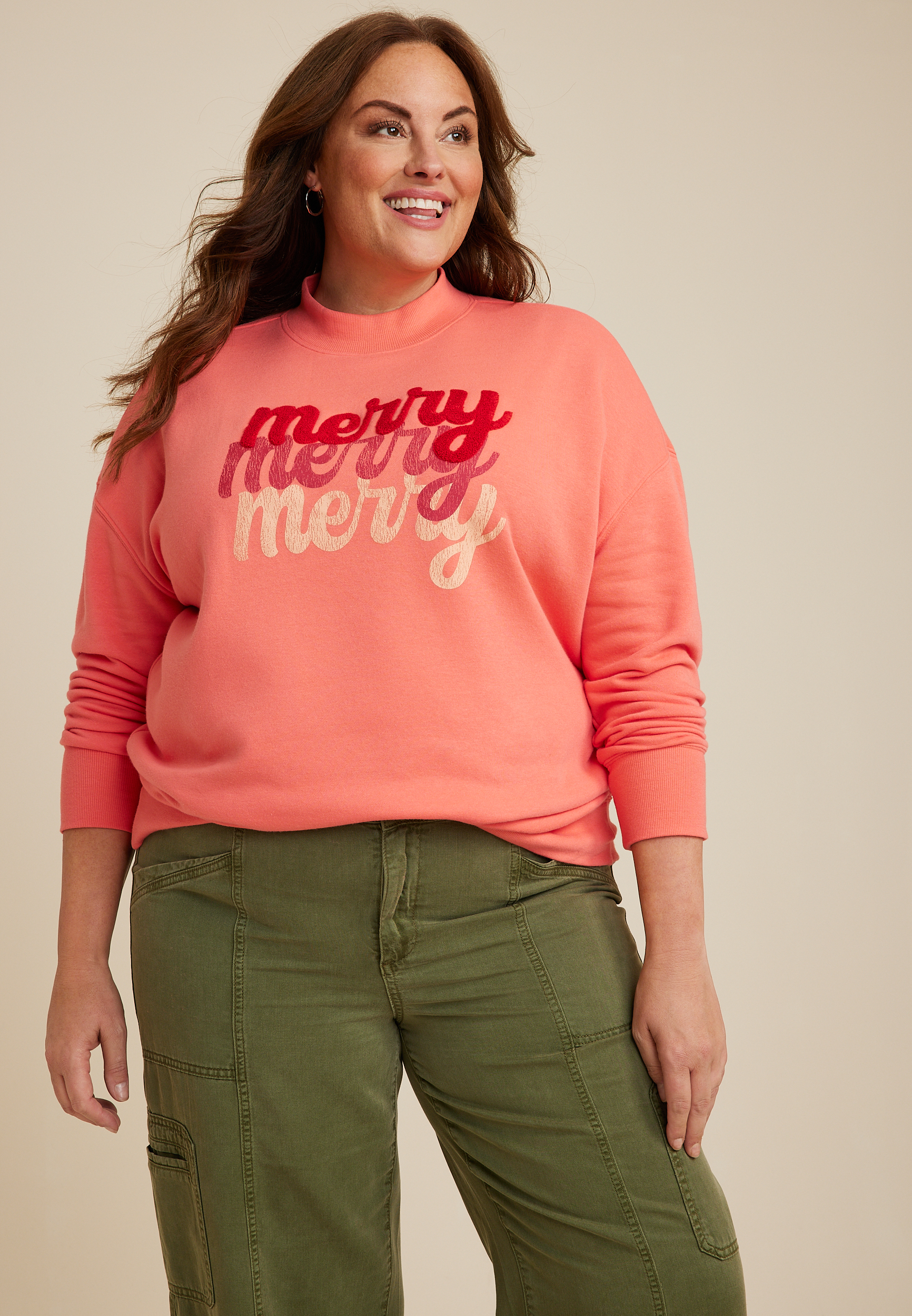 Plus Size Merry Sweatshirt, C9334, large