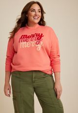 Plus Size Merry Sweatshirt, C9334, small