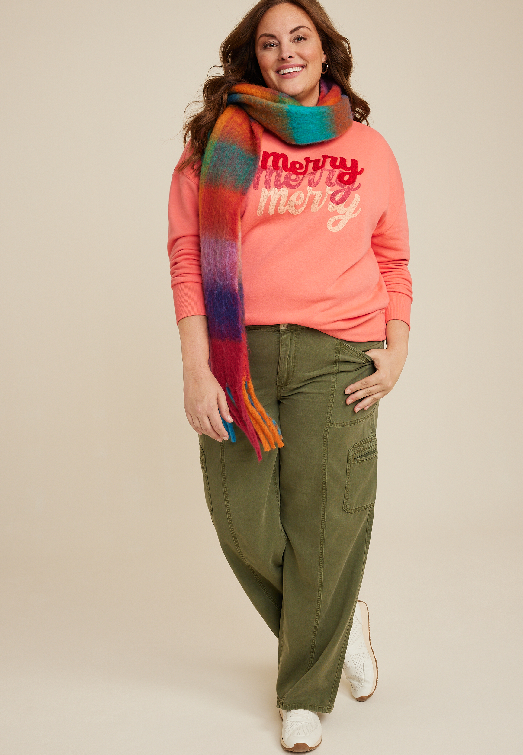 Plus Size Merry Sweatshirt, C9334, large