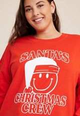 Plus Size Christmas Crew Sweatshirt, C9392, small