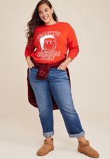 Plus Size Christmas Crew Sweatshirt, C9392, small
