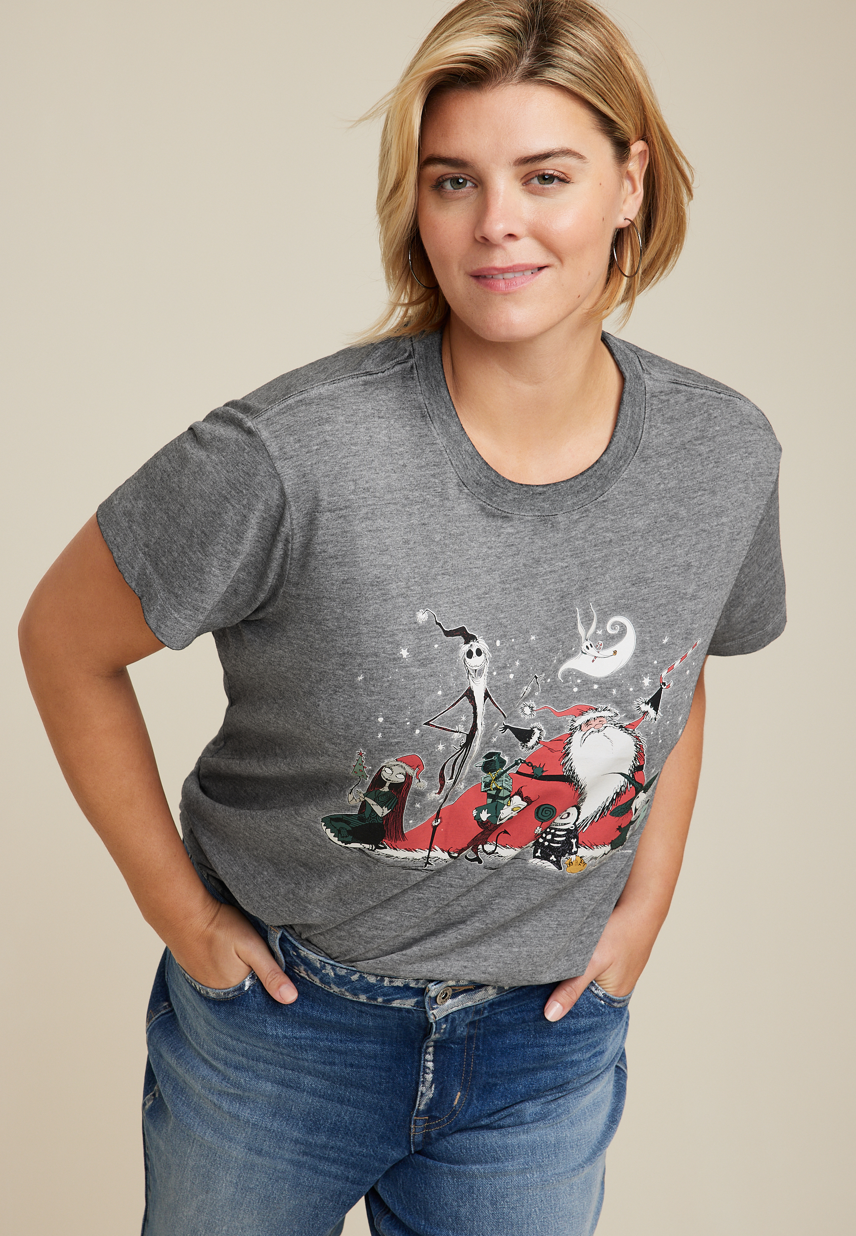 Plus Size Nightmare Before Christmas Graphic Tee, C106, large