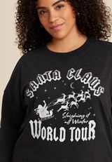 Plus Size Santa Claus World Tour Sweatshirt, C106, small