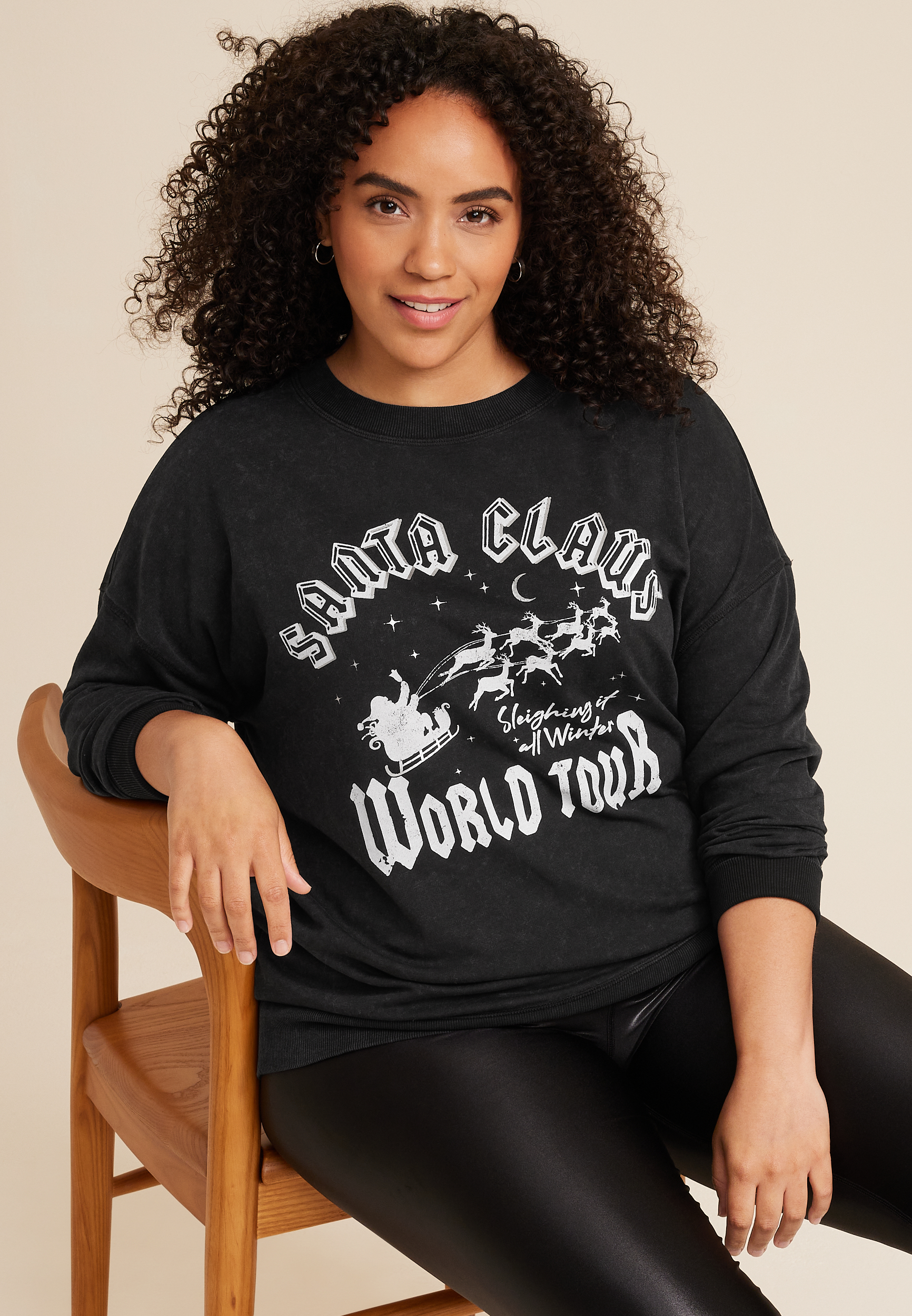 Plus Size Santa Claus World Tour Sweatshirt, C106, large