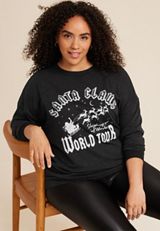 Plus Size Santa Claus World Tour Sweatshirt, C106, small