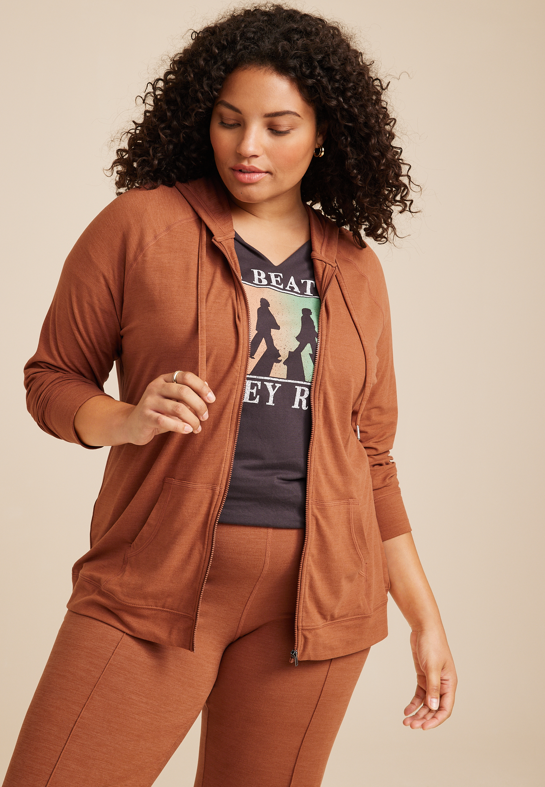 Plus Size Cloud Stretch Full Zip Hoodie | maurices