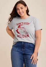 Plus Size Santa Graphic Tee, C1123, small