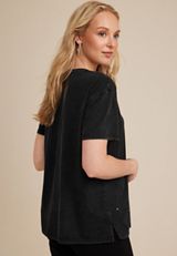 edgely&trade; Rhinestone Embellished Crew Neck Tee, C1876, small