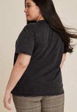 Plus Size edgely&trade; Rhinestone Embellished Crew Neck Tee, C1876, small