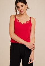 Lace Trim Crepe Cami, C9392, small