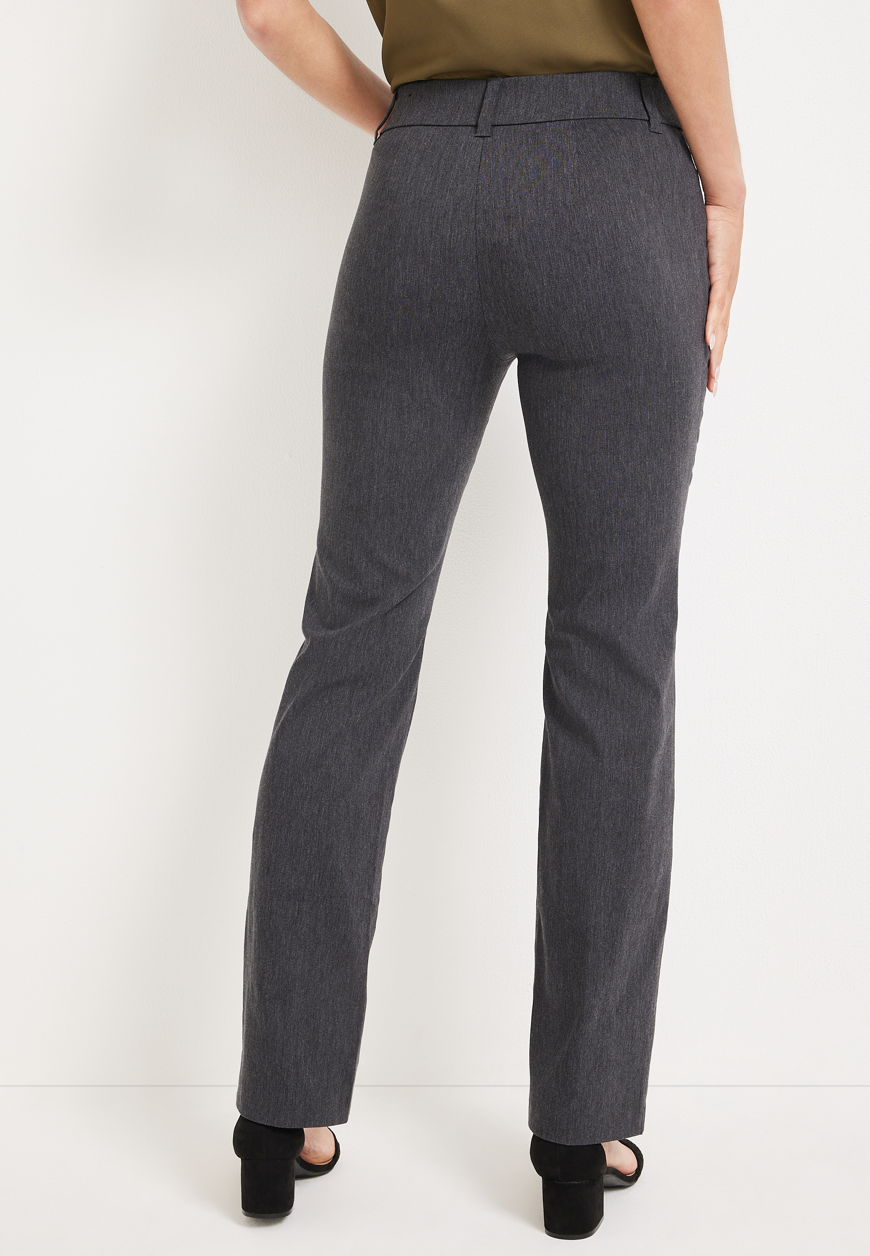 Bengaline Mid Rise Bootcut Pant, Charcoal Heather, large