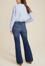 edgely&trade; Super High Rise Ripped Relaxed Flare Jean, MEDIUM SANDBLAST, small
