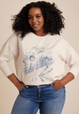 Plus Size Apres Ski Sweatshirt, C2445, small
