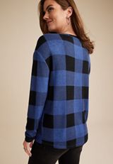 24/7 Victoria Buffalo Plaid Long Sleeve Tee, C2644, small
