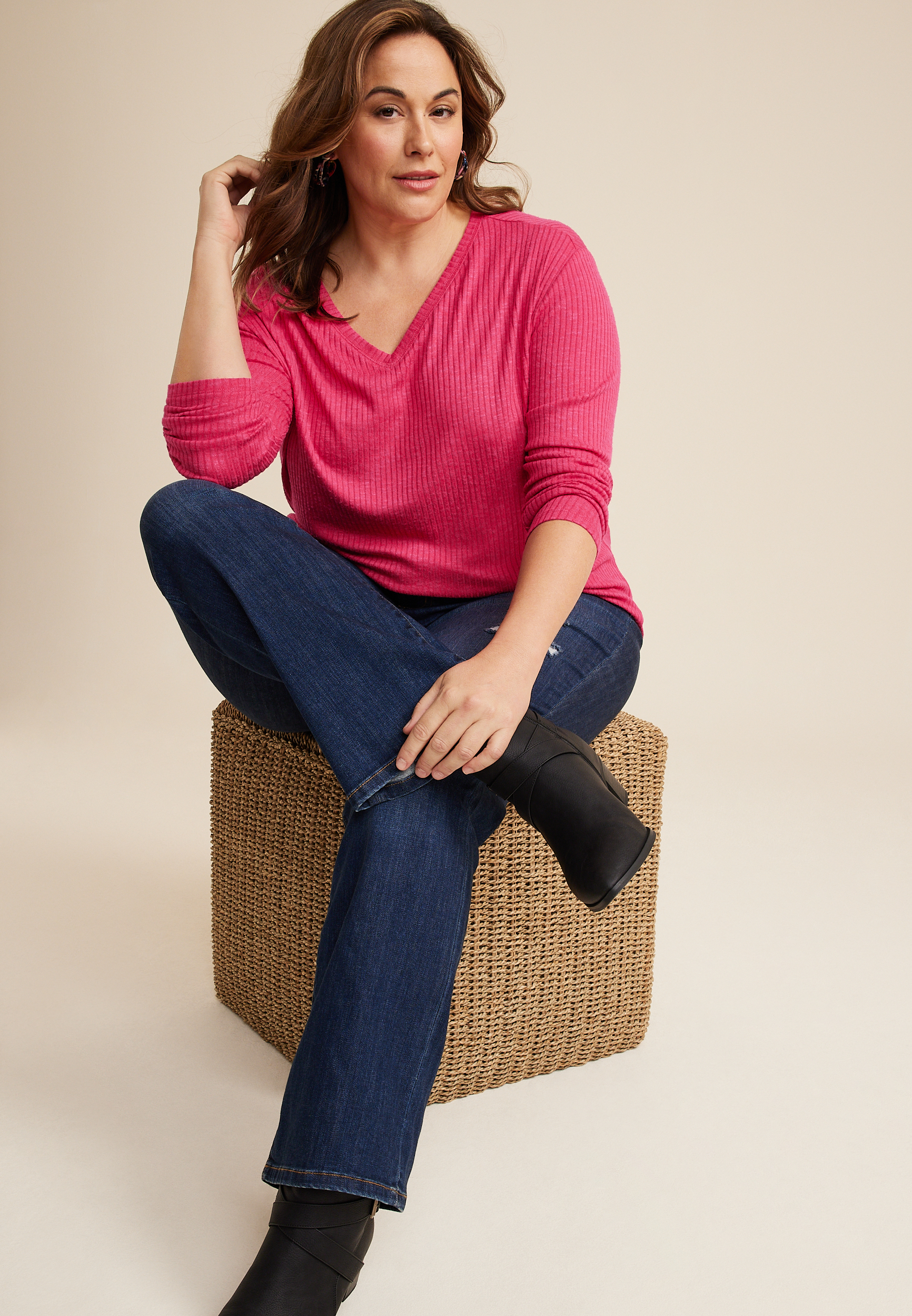 Plus Size 24/7 Victoria Long Sleeve Tee, C4657, large