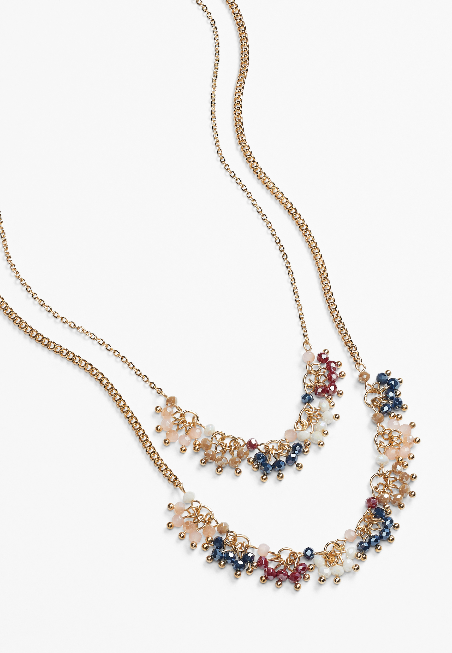 Multicolor Beaded Layered Necklace | maurices