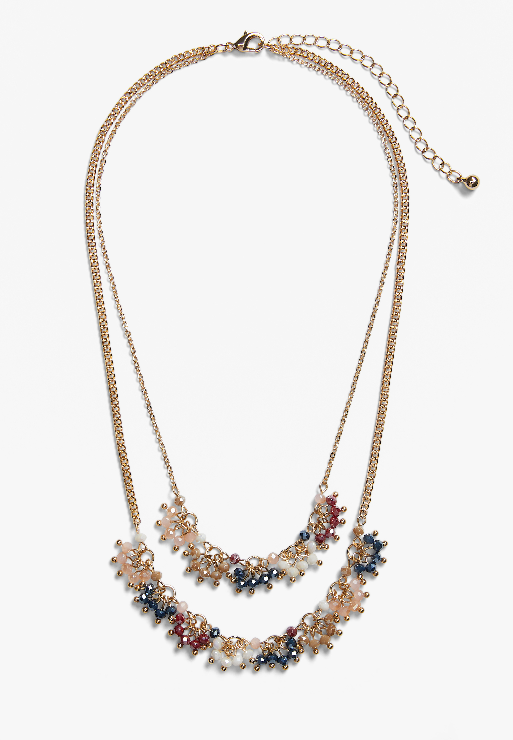 Multicolor Beaded Layered Necklace, , large