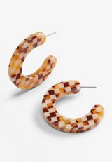 Checkerboard Hoop Earrings, C3681, small