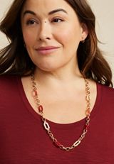 Multicolor Resin Link Necklace, , small