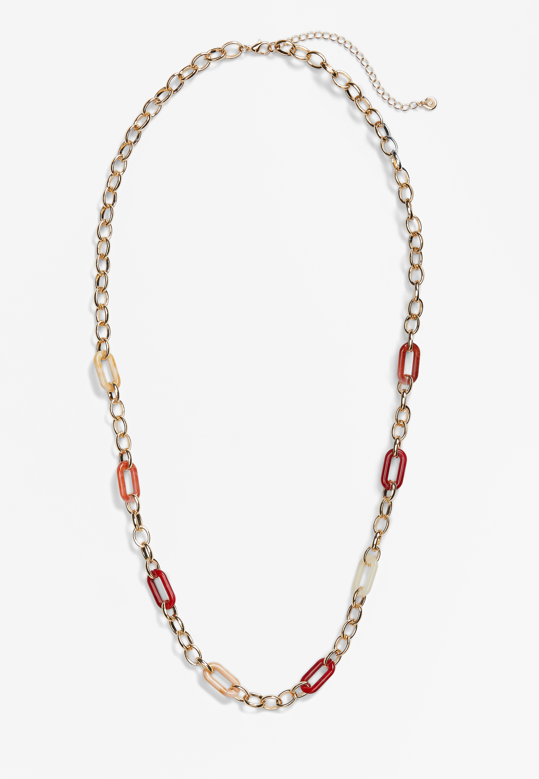 Multicolor Resin Link Necklace, , large