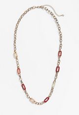 Multicolor Resin Link Necklace, , small
